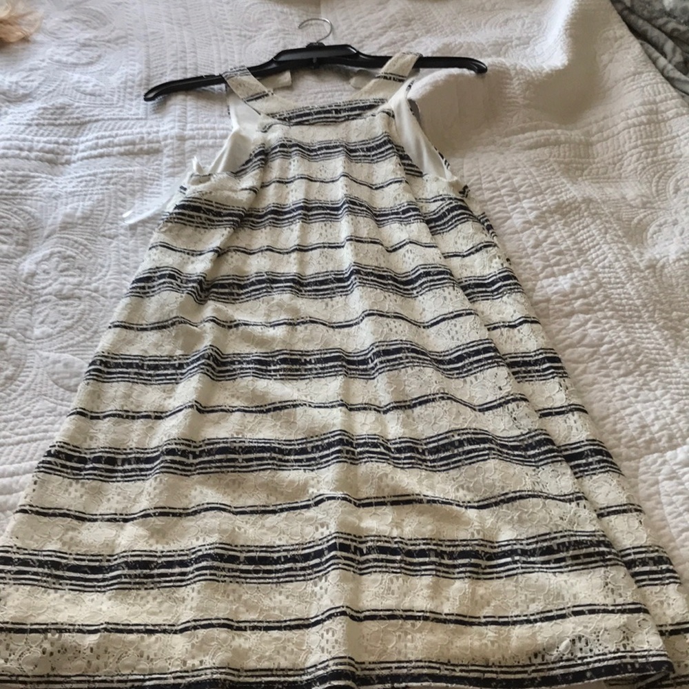 White and Navy Dress